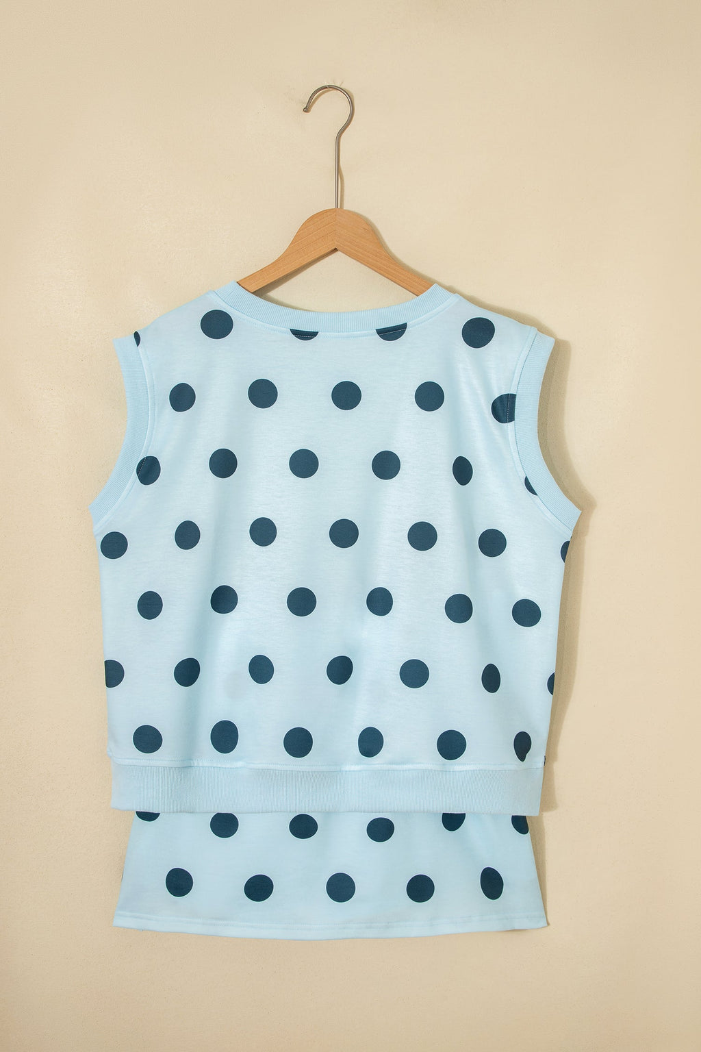 Polka Dot Ribbed Trim Tank & Mini Skort Set