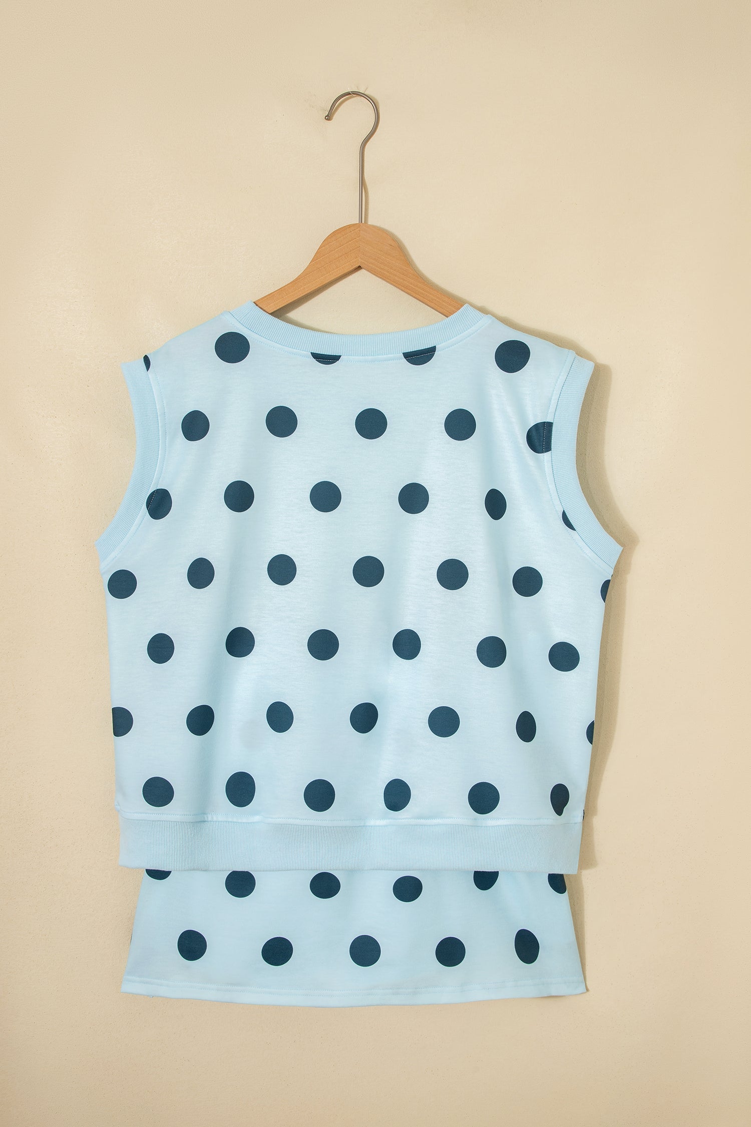 Polka Dot Ribbed Trim Tank & Mini Skort Set
