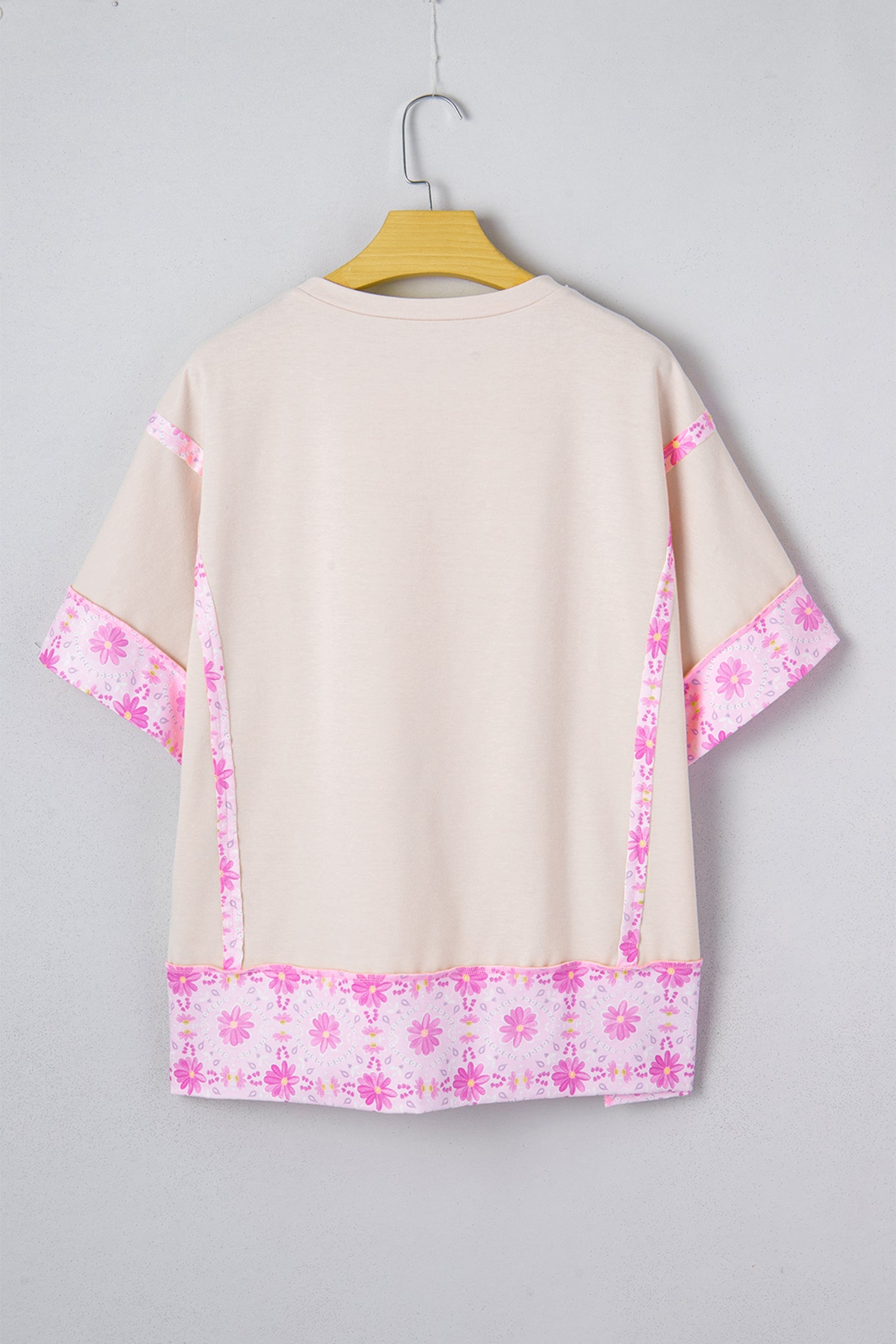 Floral Daisy Bow Patchwork Short Sleeve T-Shirt