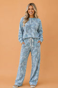 Floral Camo Sweatshirt & Drawstring Pants Set