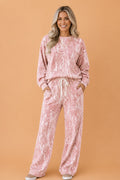 Floral Camo Sweatshirt & Drawstring Pants Set