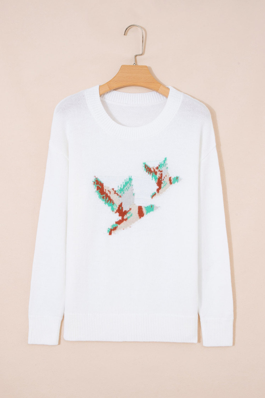 Mallard Drop Shoulder Long Sleeve Pullover Sweater