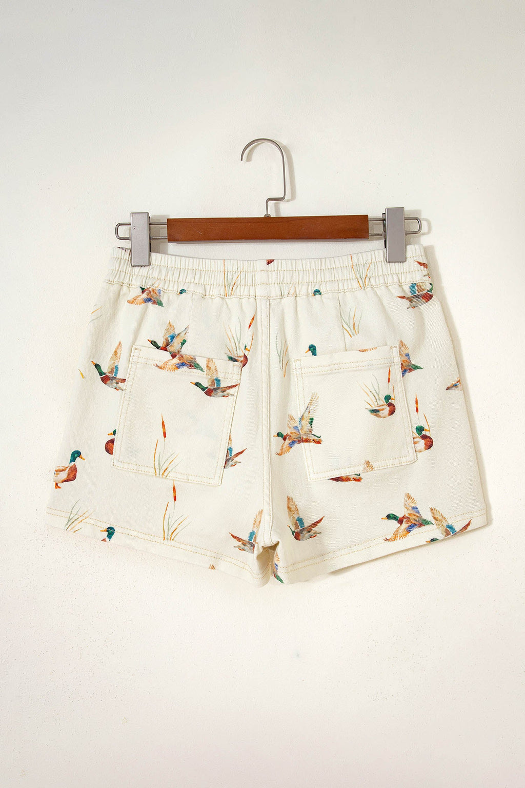 Mallard Duck Denim Drawstring Shorts