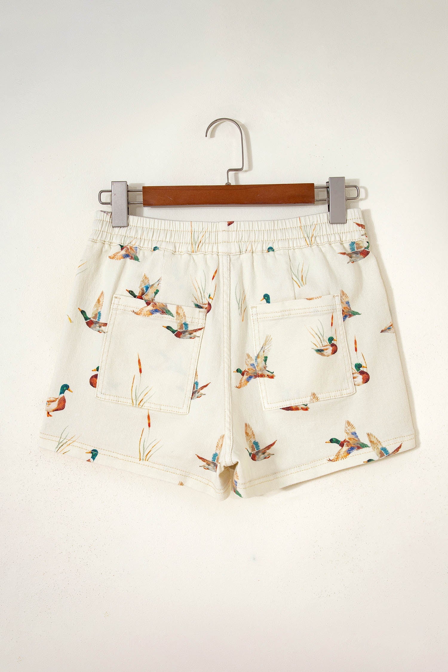 Mallard Duck Denim Drawstring Shorts