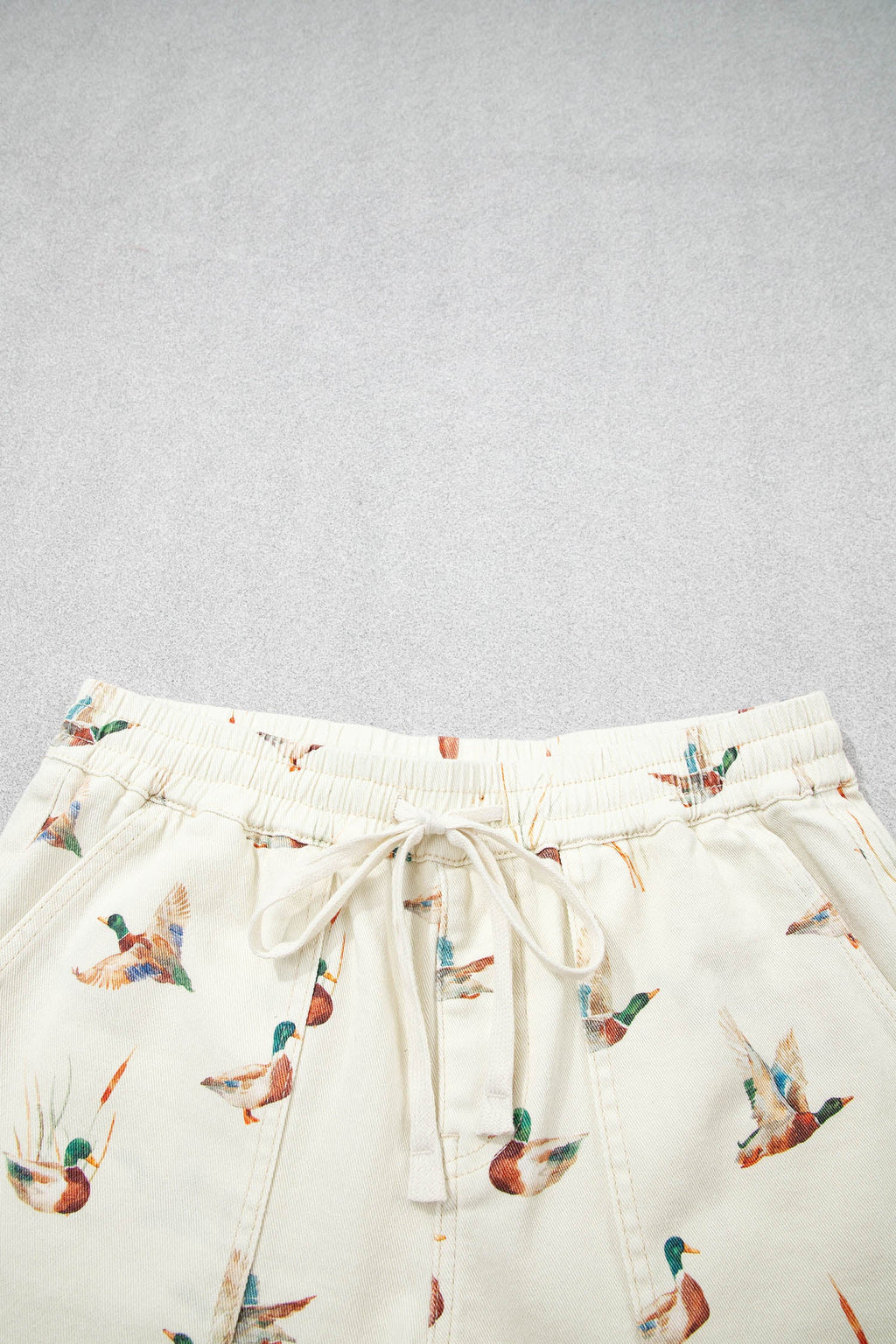 Mallard Duck Denim Drawstring Shorts