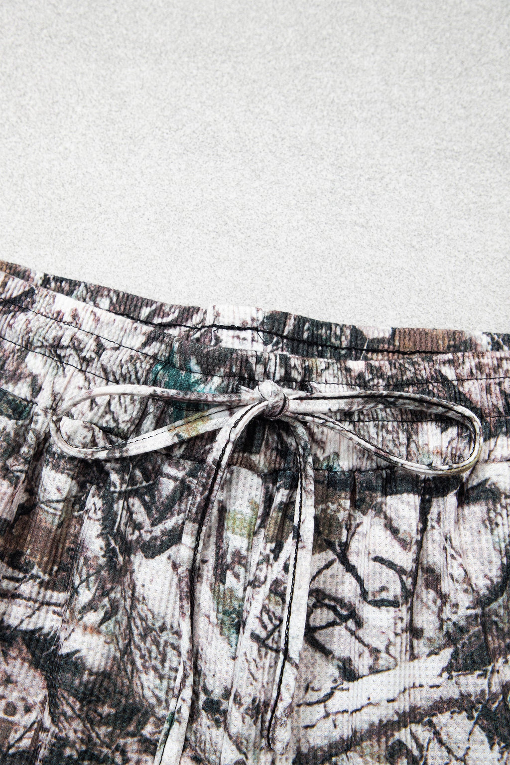 Camo Long Sleeve Top & Elastic Waist Shorts Set