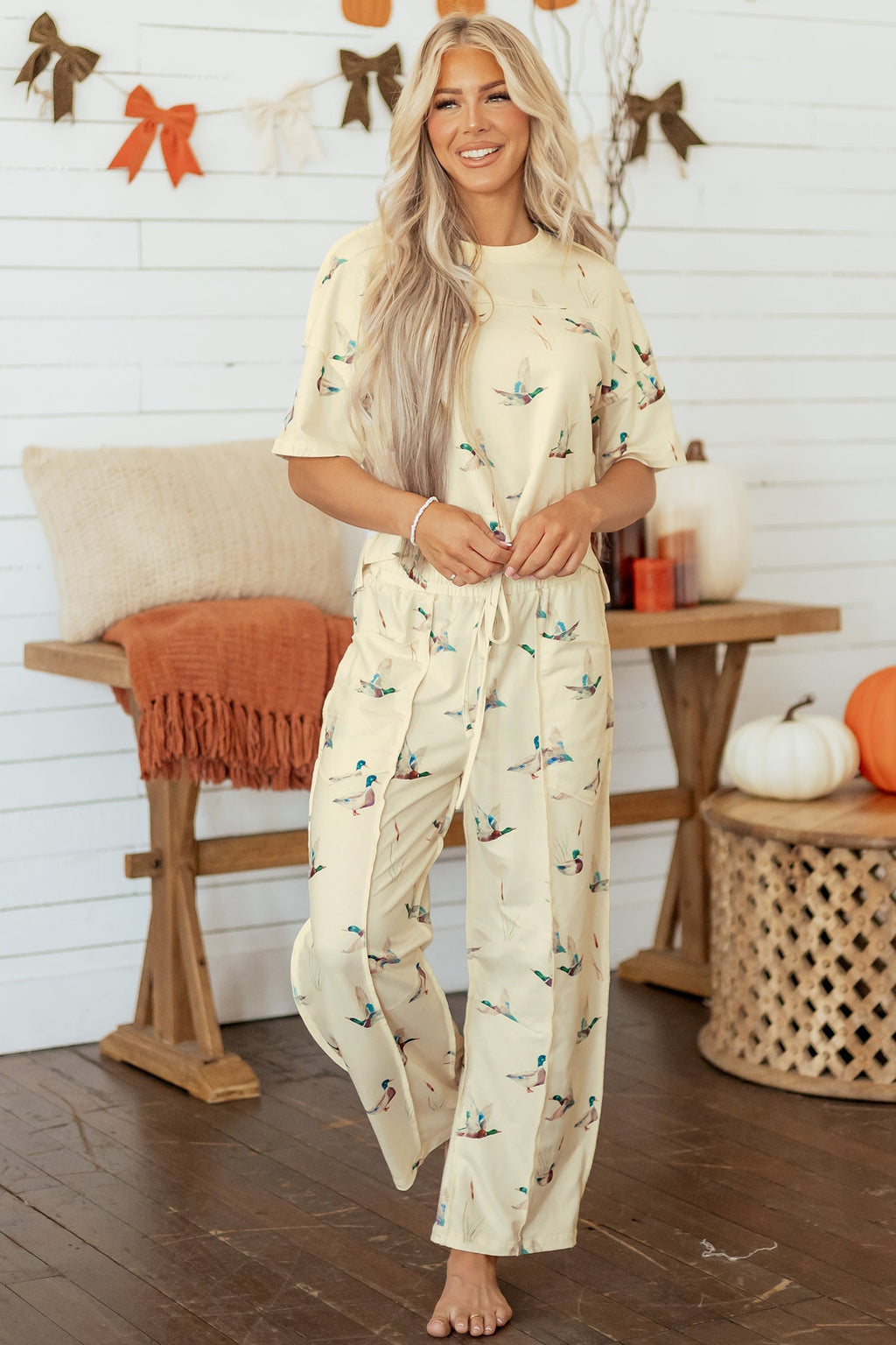 Mallard Duck Short Sleeve Top & Pants Set