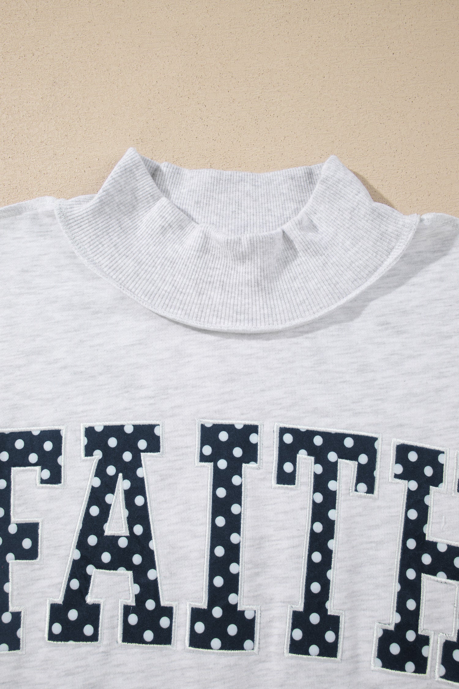 FAITH Polka Dot High Neck Baggy Sweatshirt