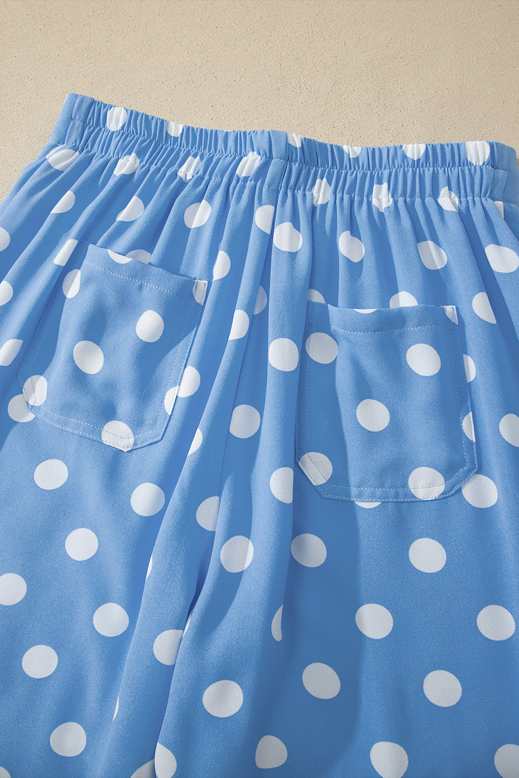 Polka Dot Patch Pocket Straight Leg Pants