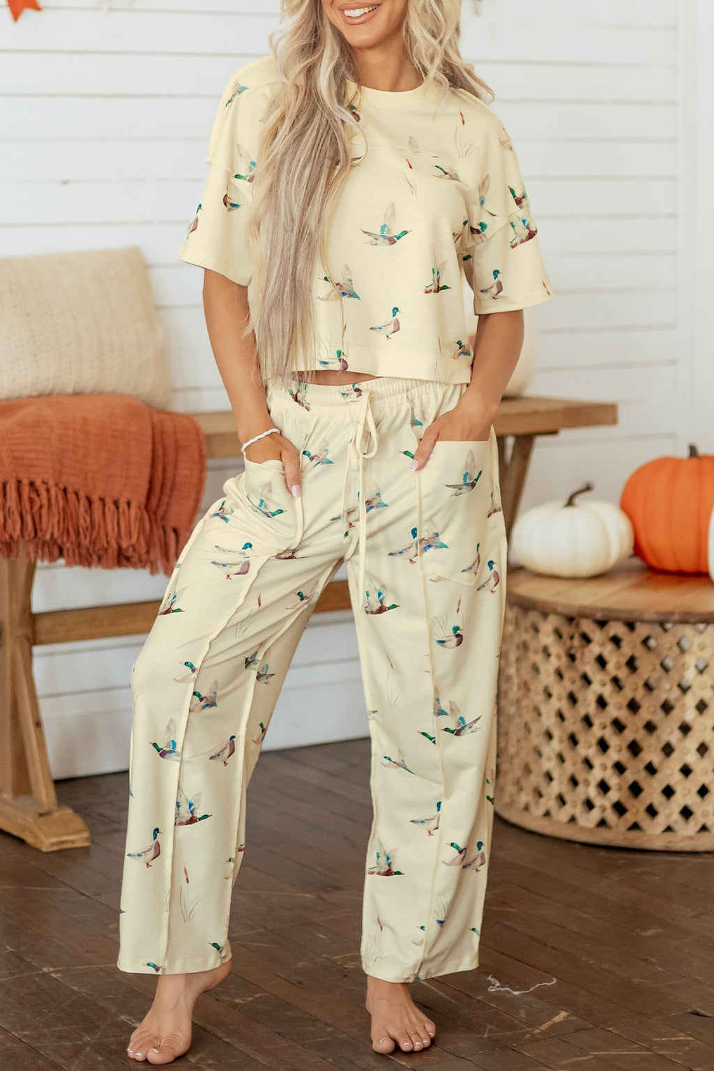 Mallard Duck Short Sleeve Top & Pants Set