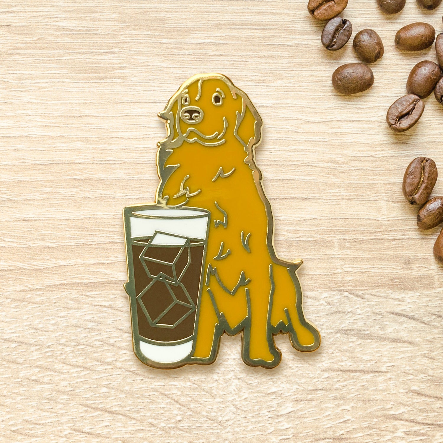 24k Golden Retriever x Iced Americano Pin