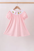 Pink Apple Bus Smocked Dress