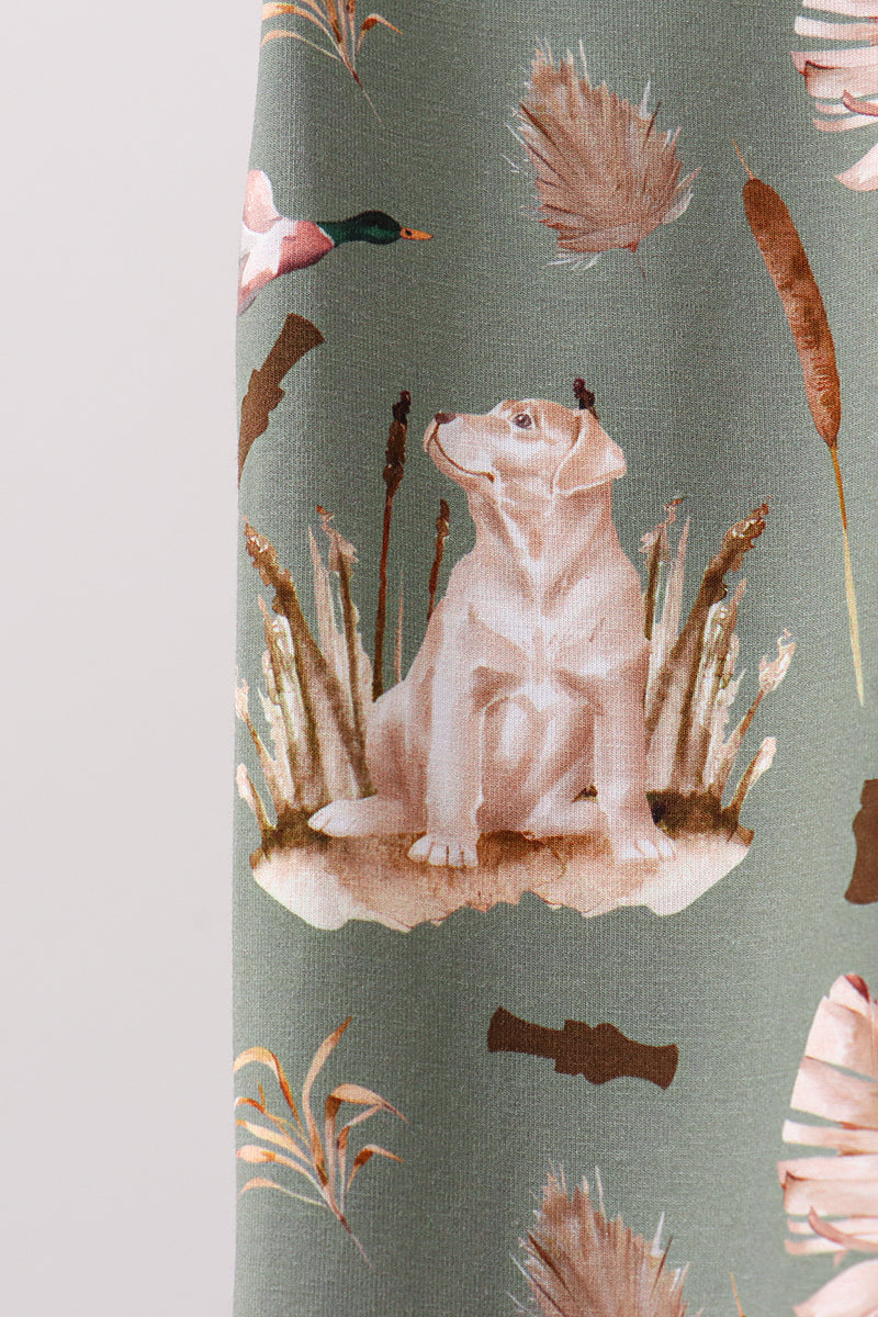 Green Hunting Bamboo Pajama Set