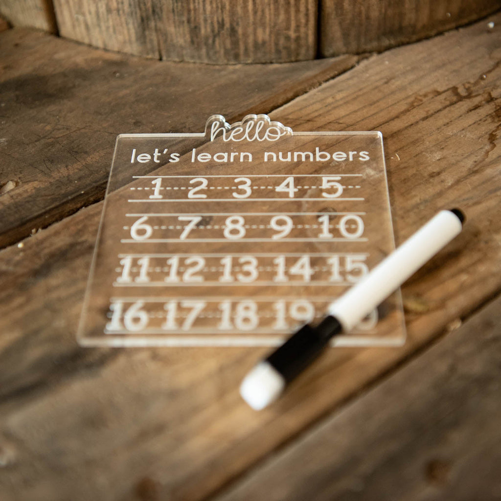 123s Trace and Erase Learning Board