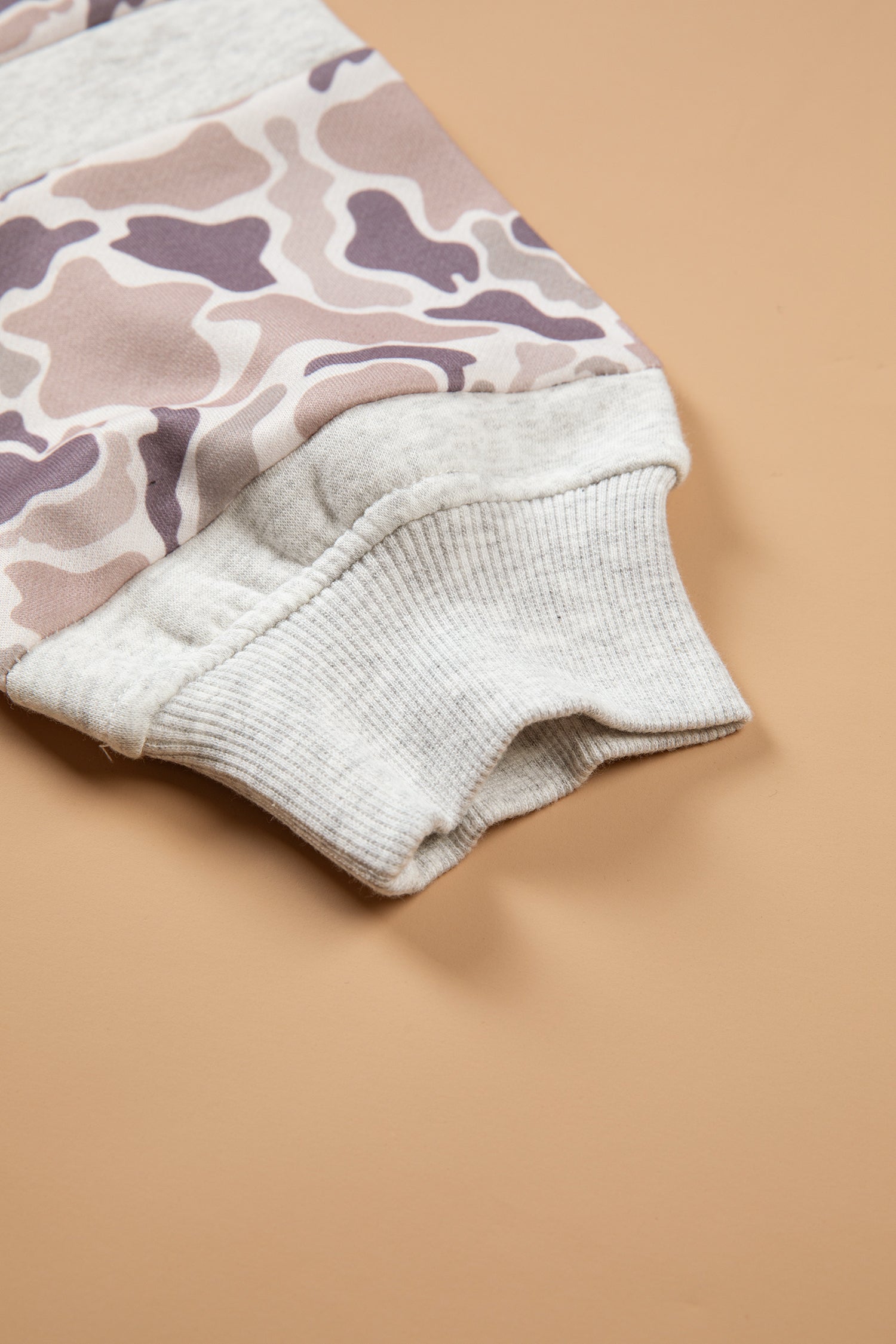 Camouflage Patchwork Long Sleeve Hoodie