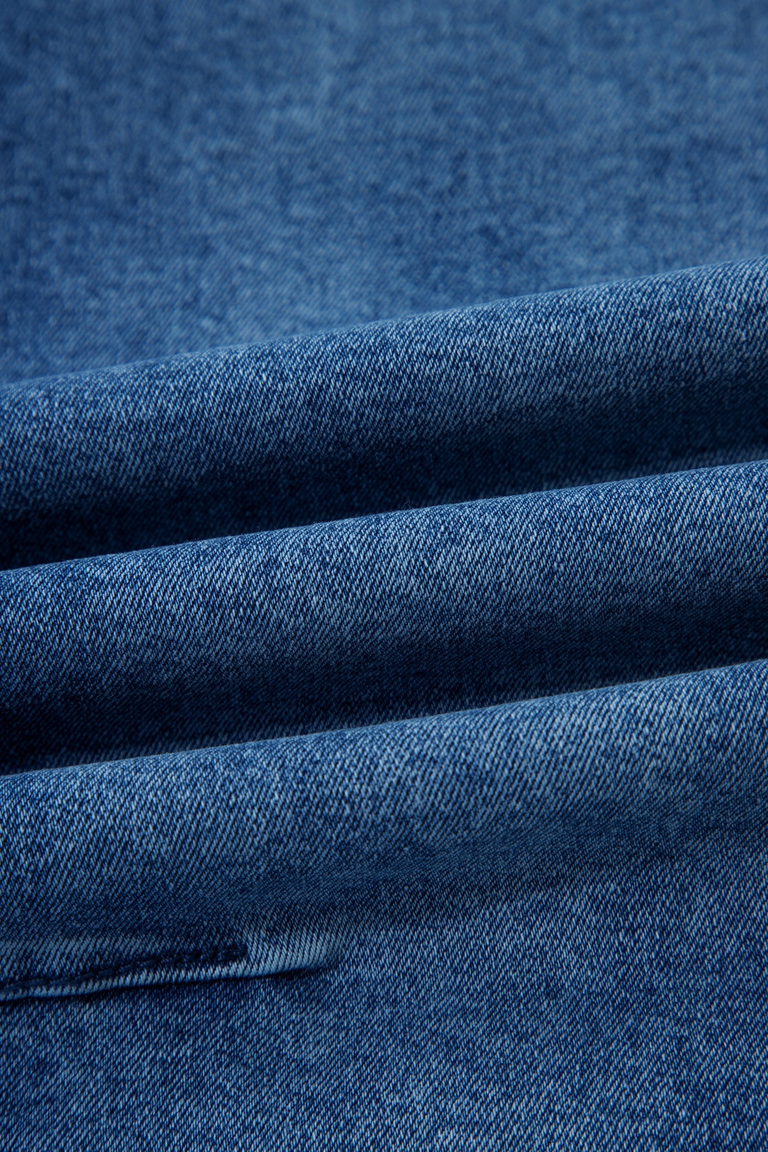 Denim Frayed Hem Cropped Straight Leg Jeans