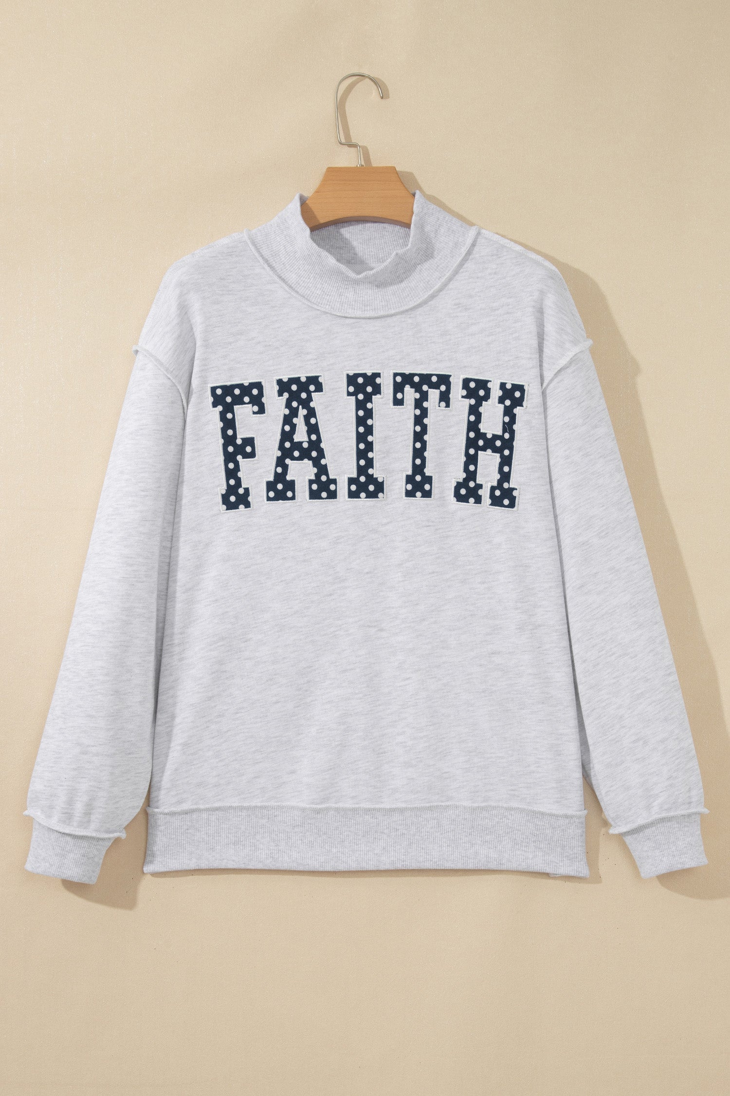 FAITH Polka Dot High Neck Baggy Sweatshirt