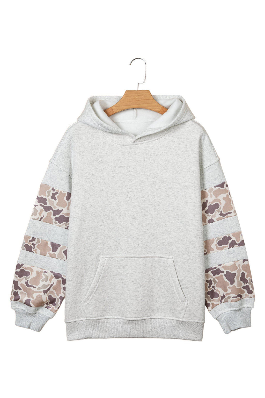 Camouflage Patchwork Long Sleeve Hoodie