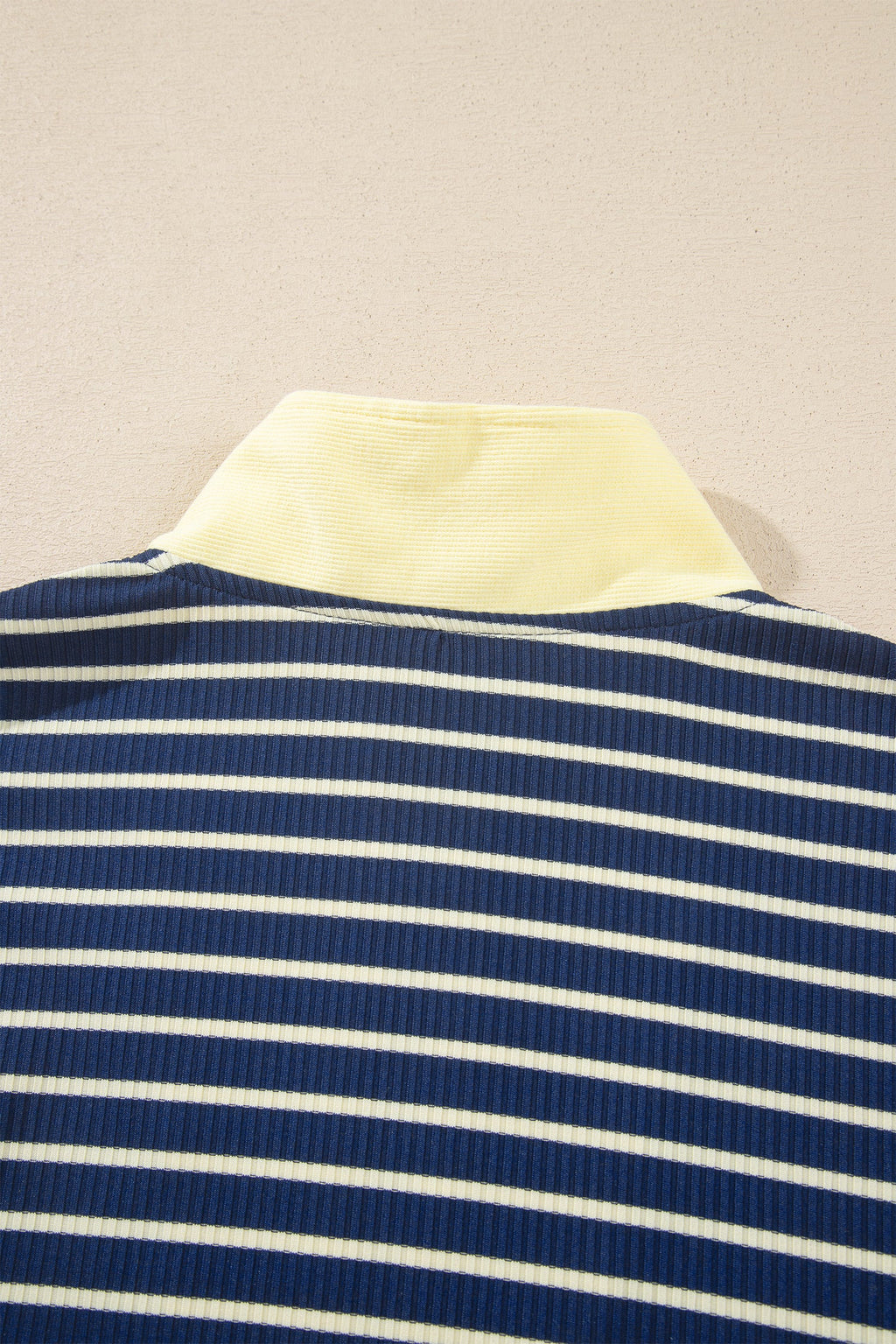 Stripe Colorblock Zip V-Neck Pullover and Pants Set