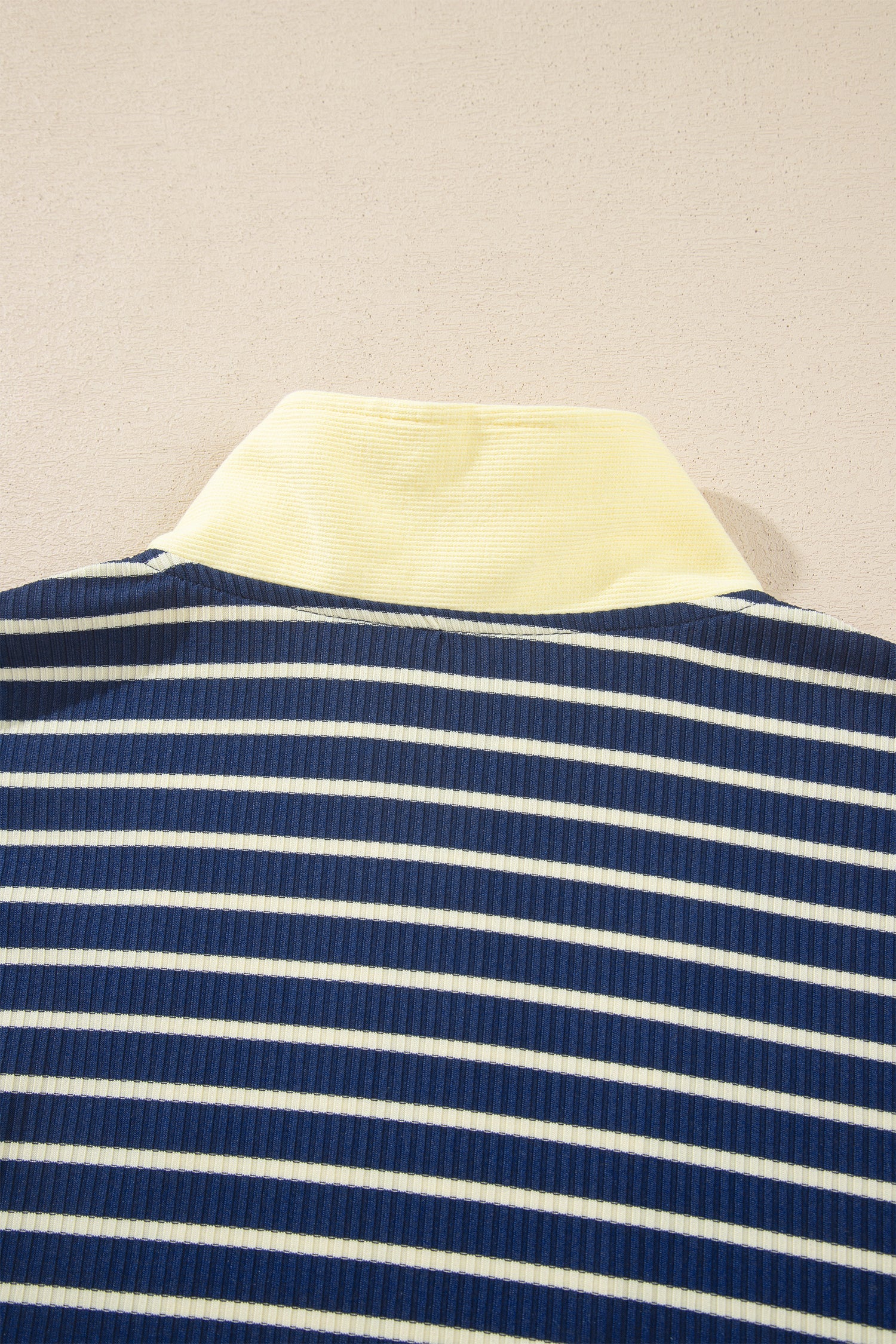 Stripe Colorblock Zip V-Neck Pullover and Pants Set