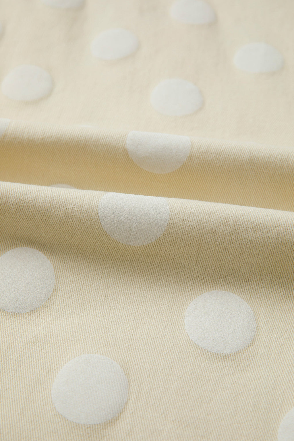 Polka Dot Denim Raw Hem High Waist Jeans