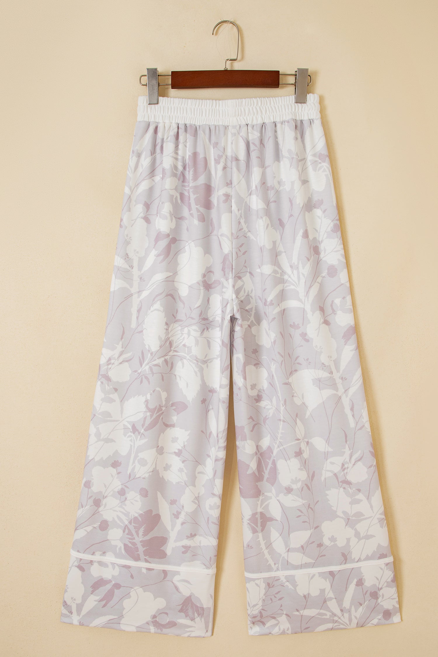 Floral Camo Elastic Waist Wide Leg Pants