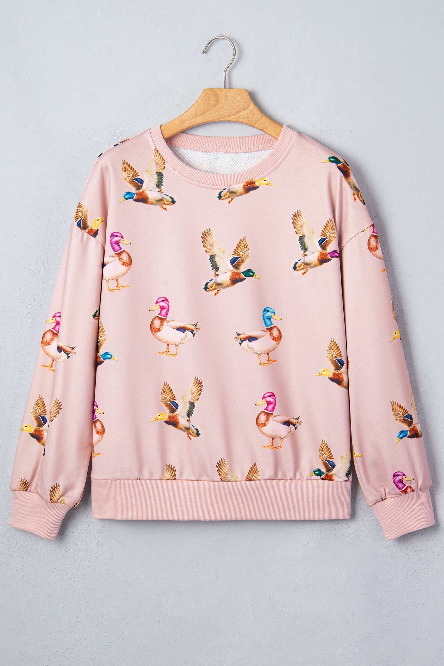 Mallard Duck Drop Shoulder Long Sleeve Sweatshirt