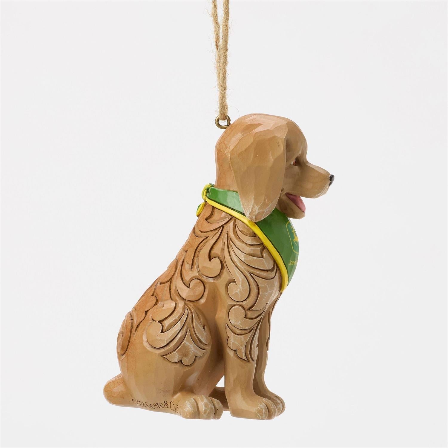 Dog Wearing John Deere Bandana Ornament