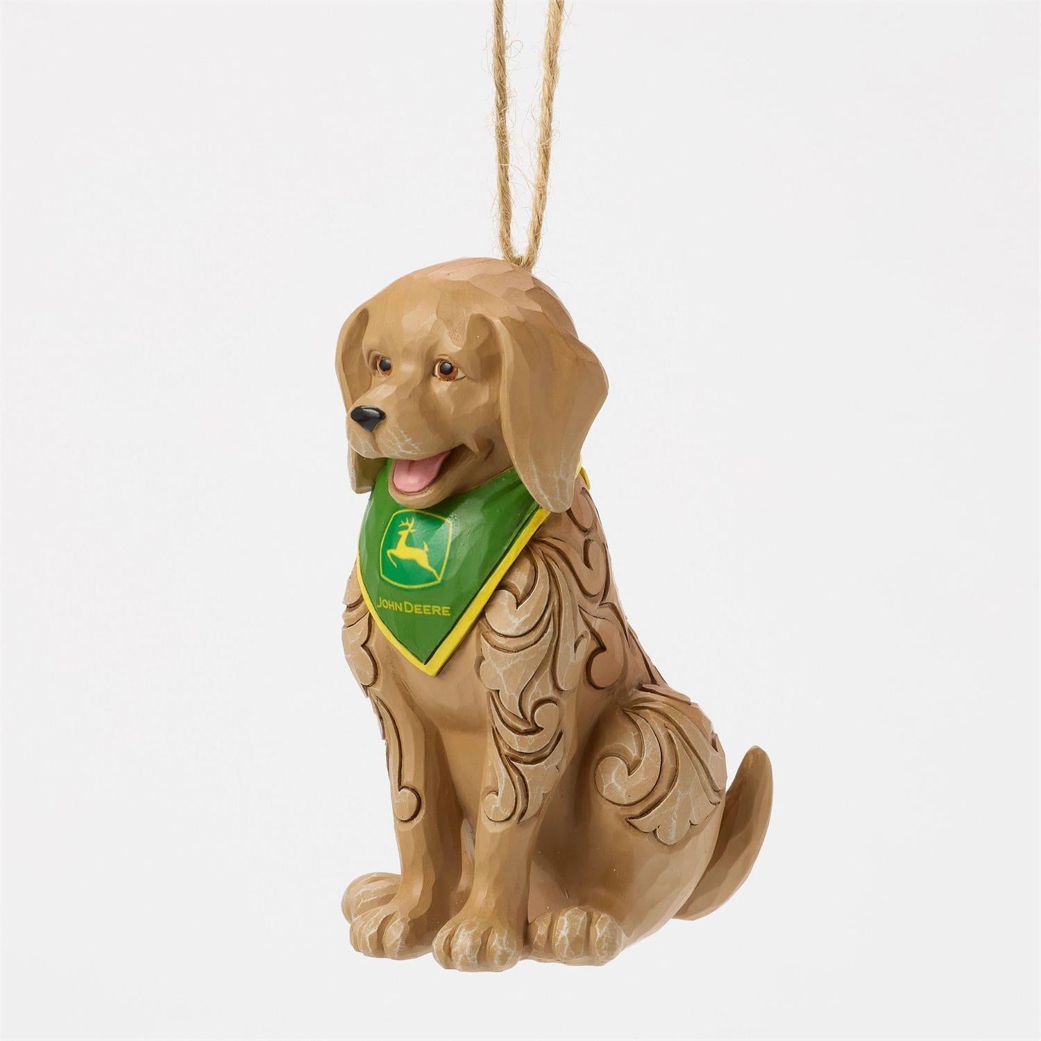 Dog Wearing John Deere Bandana Ornament